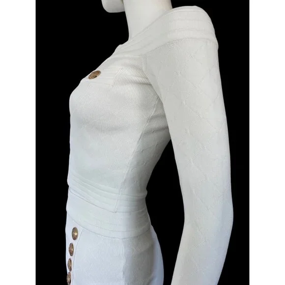 Two-Piece Set Jacket Zip + Mini Skirt White S - Picture 11 of 11